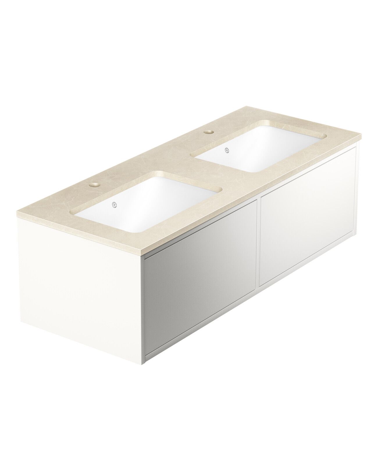 Gustavsberg Ducentic GB71DCVU12DHCC2100 Kommodpaket 120 cm, vit/beige sten, 2 hoar Vit/Beige sten
