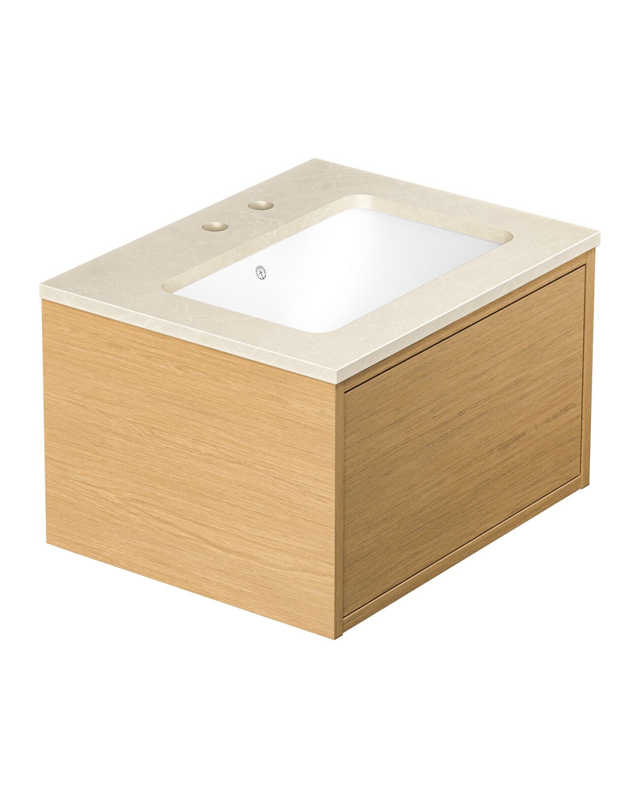 Gustavsberg Ducentic GB71DCVU60ARCC1200 Kommodpaket 60 cm, ljus ek/beige sten, 2 blandarhål Ljus ek/Beige sten