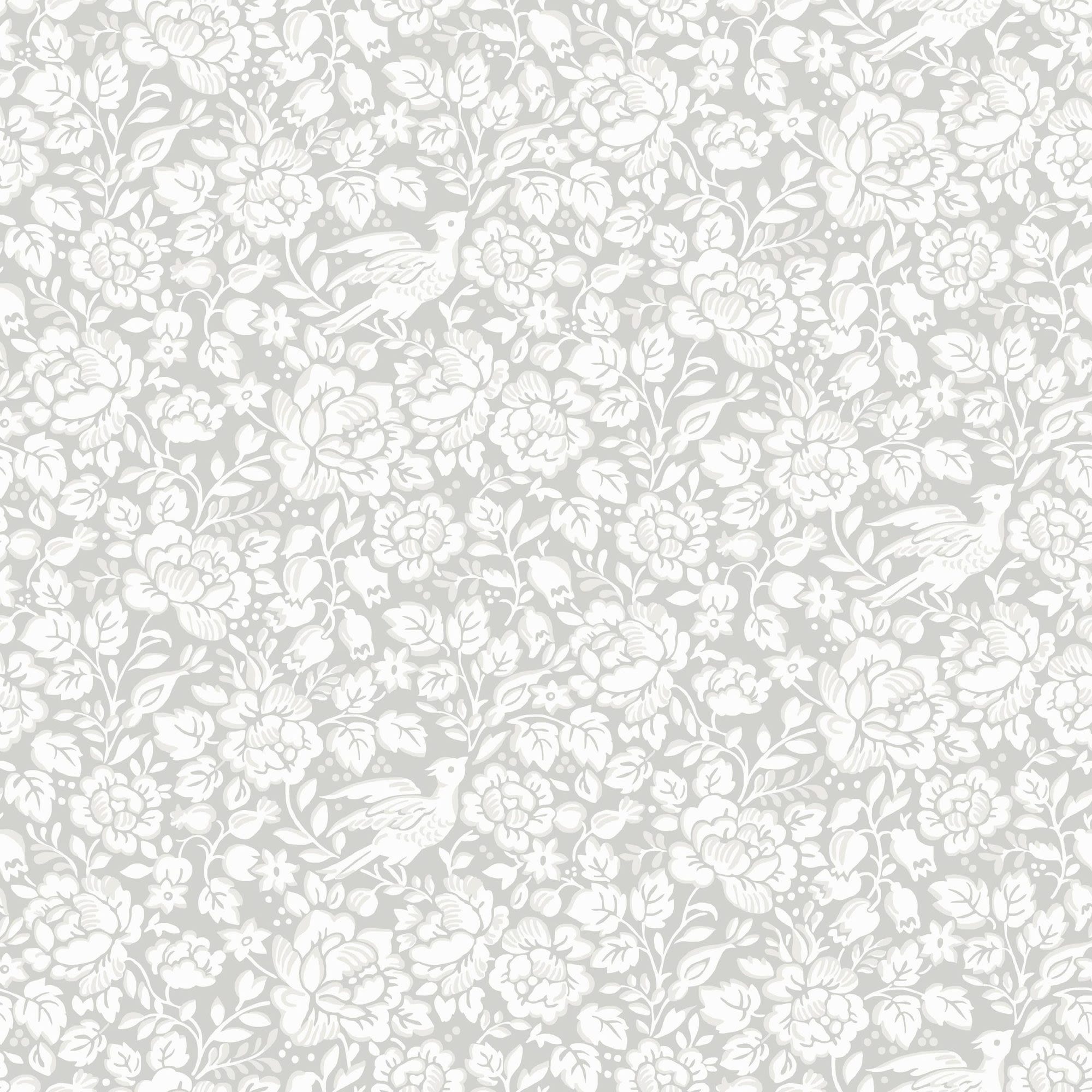 Duro Jenny 678-01P Tapetprov Blommor & Blad, Vit