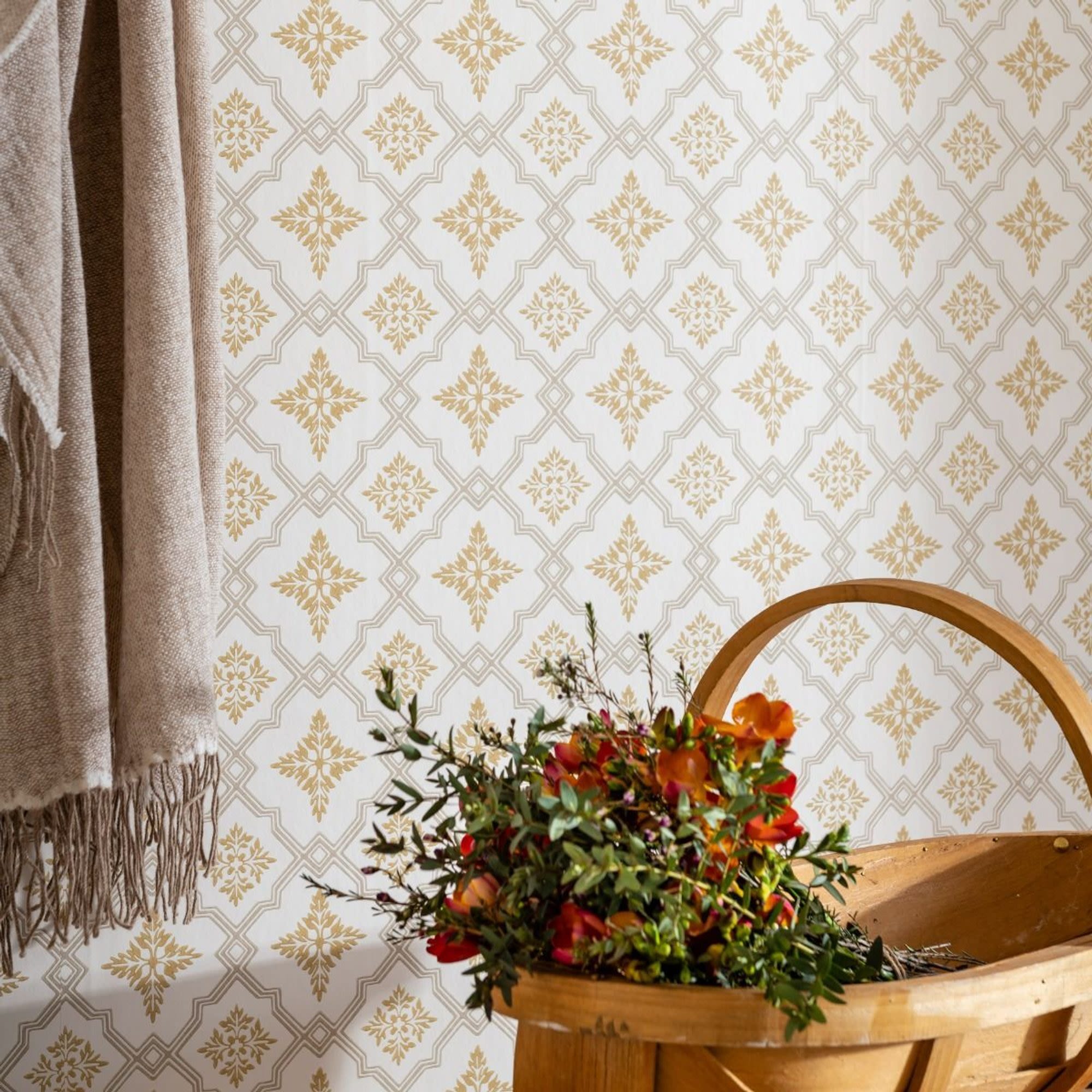 Duro Börsjö 691-01 Tapet Gammalsvenska QuickUp Beige