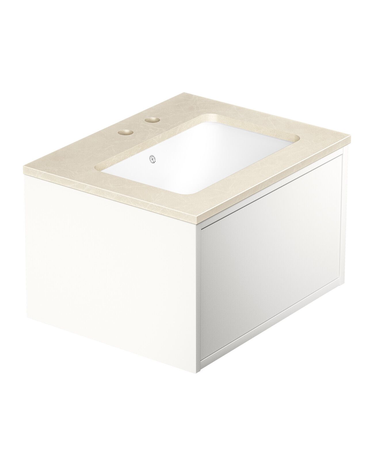 Gustavsberg Ducentic GB71DCVU60DHCC1200 Kommodpaket 60 cm, vit/beige sten, 2 blandarhål Vit/Beige sten