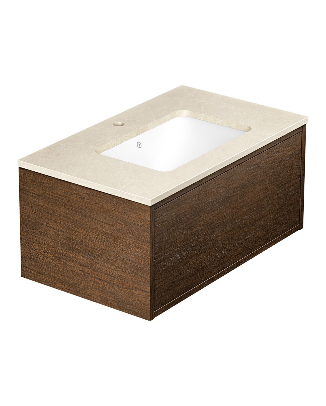 Gustavsberg Ducentic GB71DCVU80AWCC1100 Kommodpaket 80 cm, brun ek/beige sten, 1 blandarhål Brun ek/Beige sten