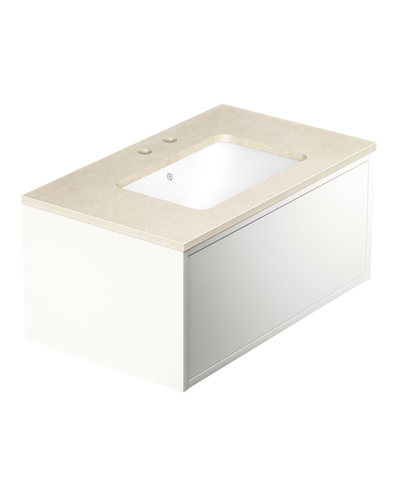Gustavsberg Ducentic GB71DCVU80DHCC1200 Kommodpaket 80 cm, vit/beige sten, 2 blandarhål Vit/Beige sten