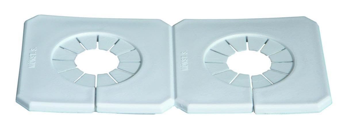 Purus Duo-Täck Täckbricka för dubbla rör, delbar, vit För rör dy. 18-34 mm
