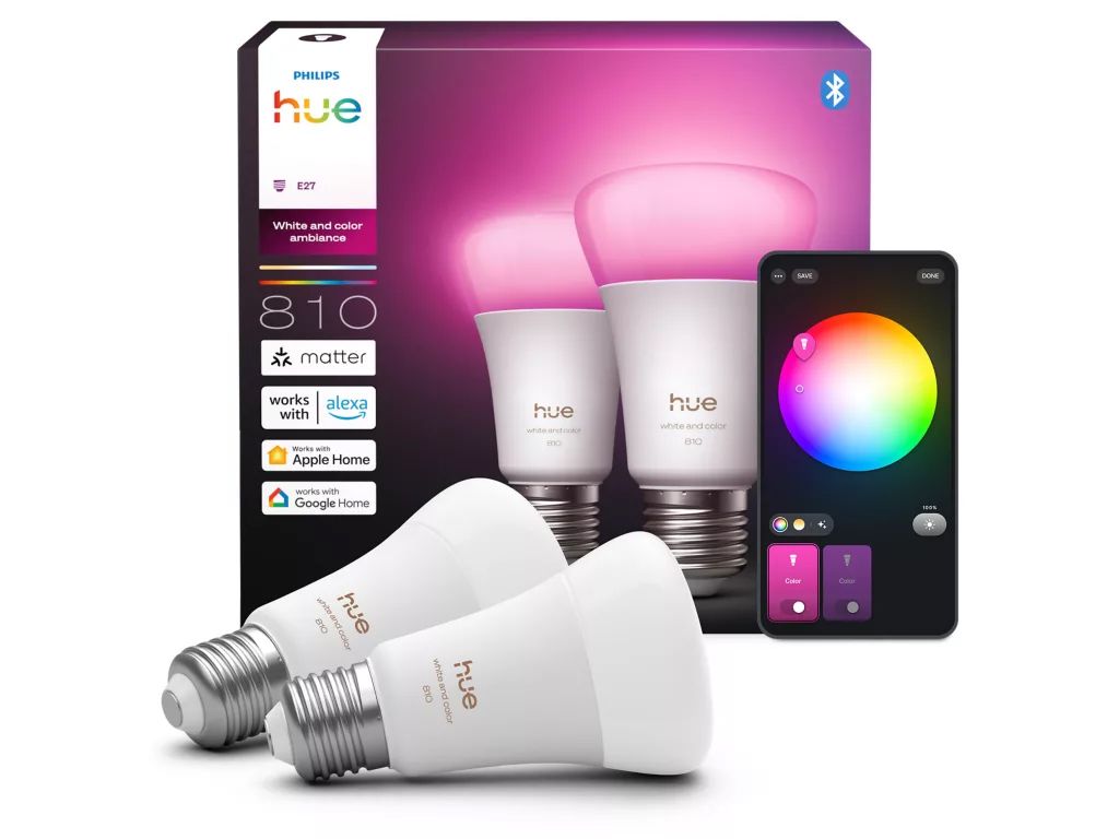 Philips Hue Huewca 929003853405 Ljuskälla E27, 6W, 810 lm, RGBW, 2-pack