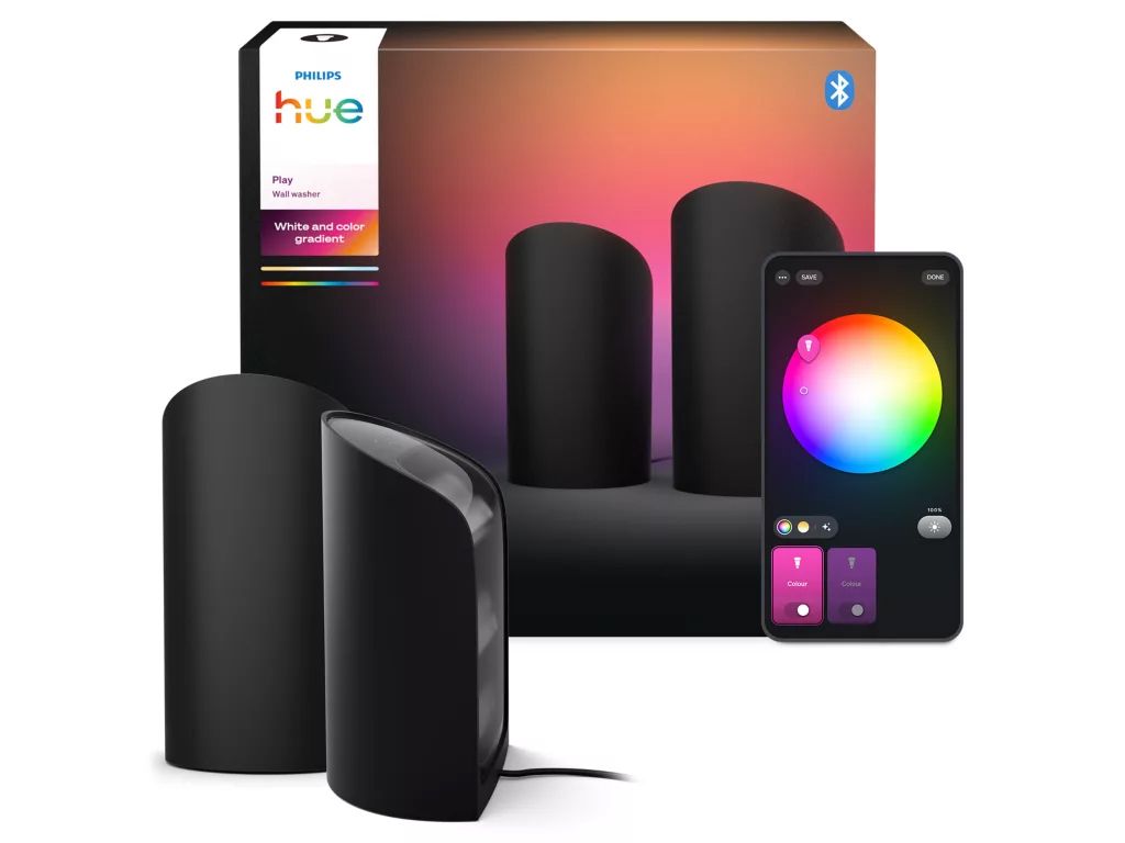 Philips Hue Play Wall Washer Bordslampa RGB, 1035 lm, 2-pack Svart
