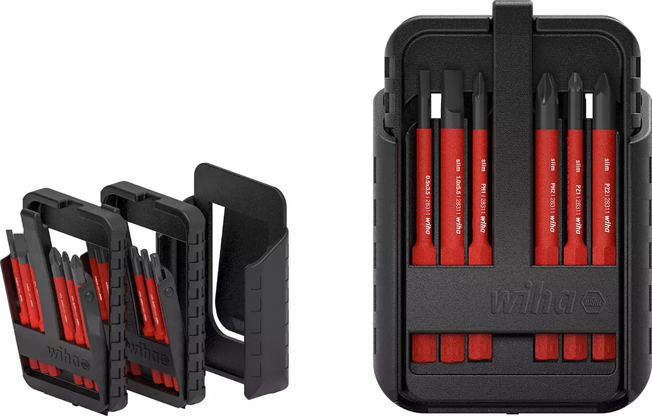 Wiha slimBit 43162 Bitssats 12 delar, SL, PH, PZ, SL/PZ, TX, 1000 V