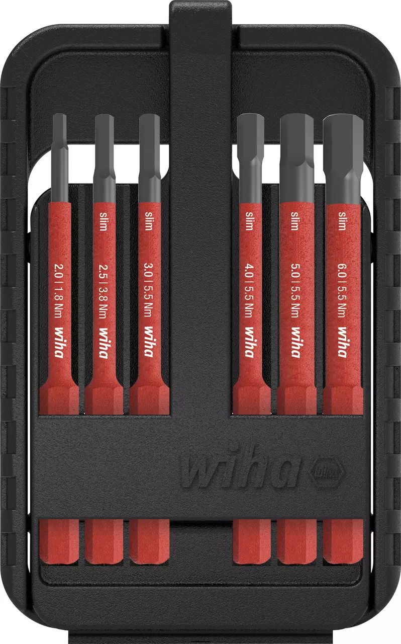 Wiha slimBit 43156 Bitssett 6 deler, sekskant, 1000 V