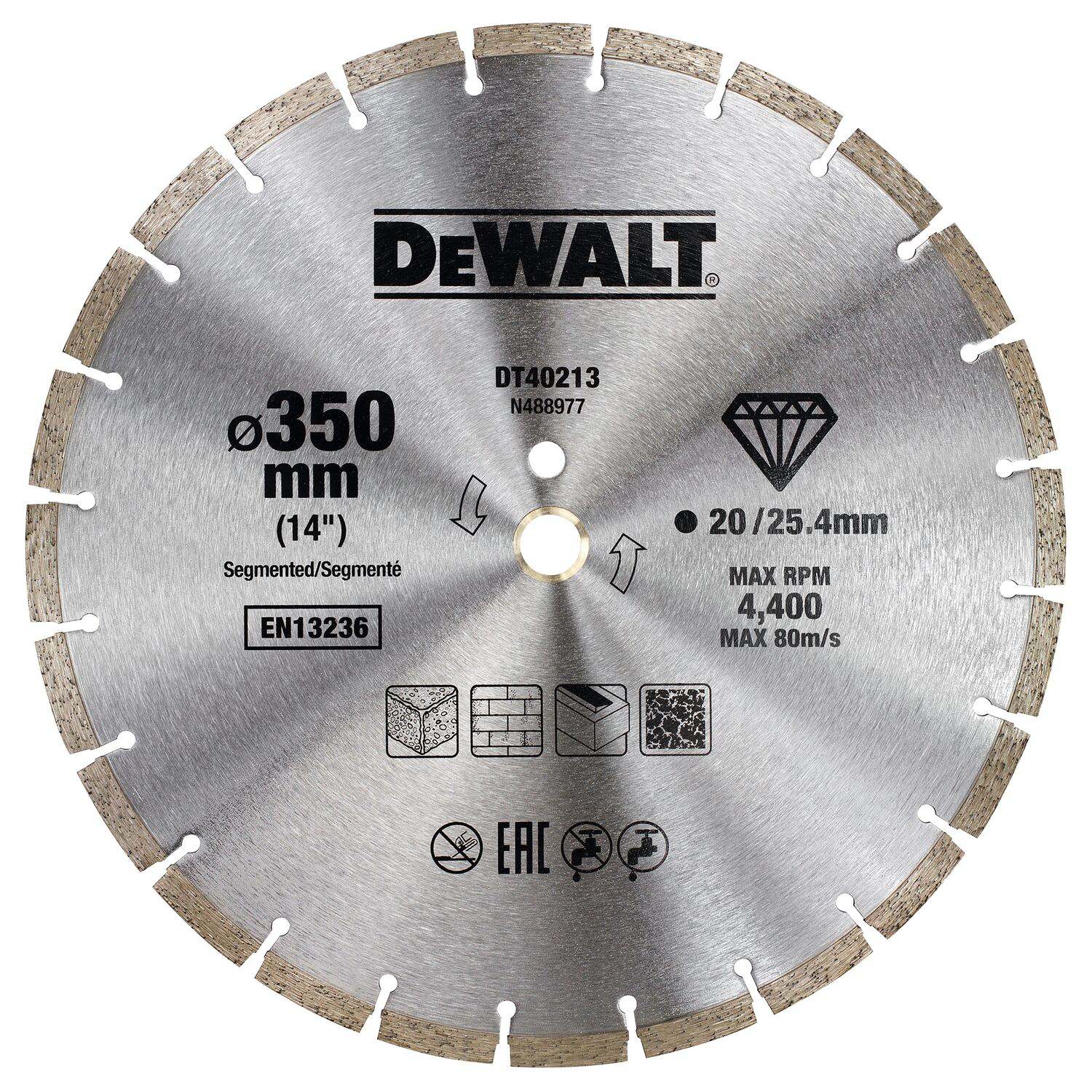 Dewalt DT40213-QZ Diamantklinga 350 mm, 25,4 mm
