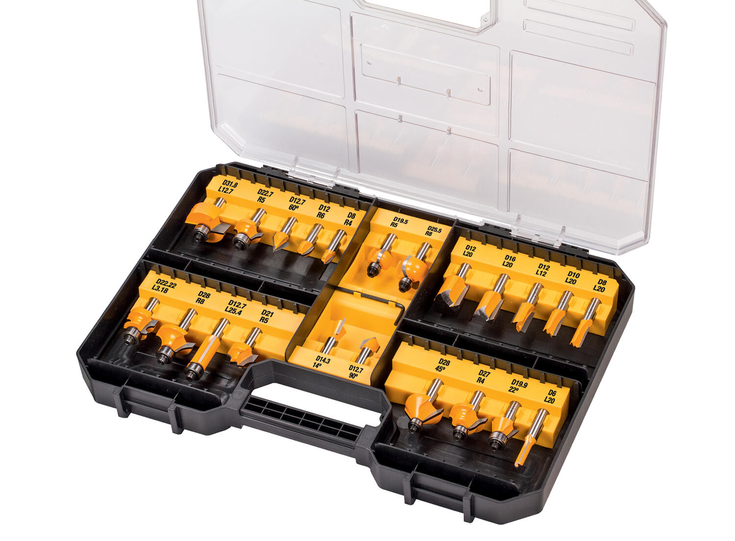 Dewalt DT90017-QZ Frässtålsset 22 delar