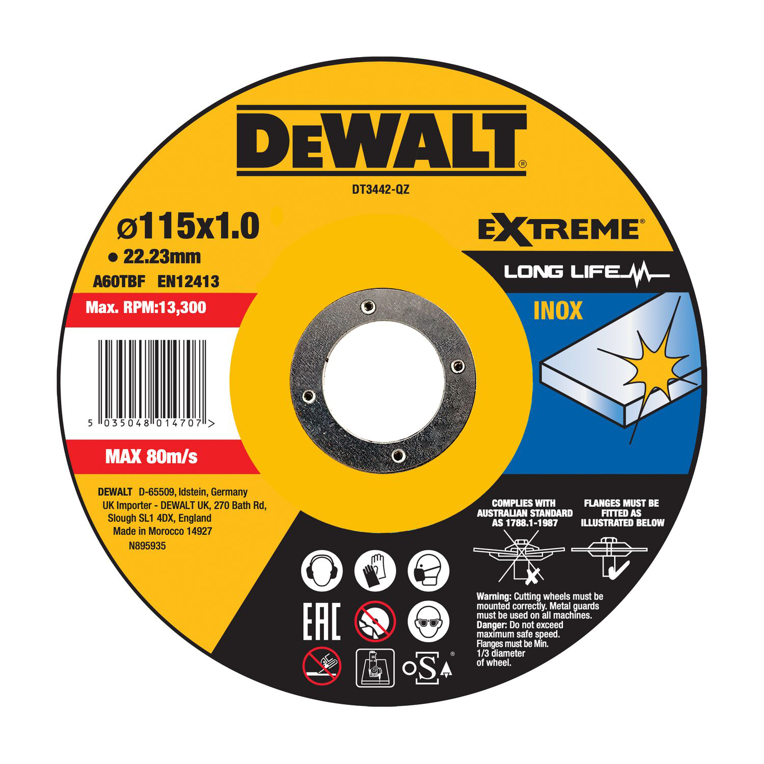 Dewalt DT3442-QZ Kappeskive 115x1x22,23 mm
