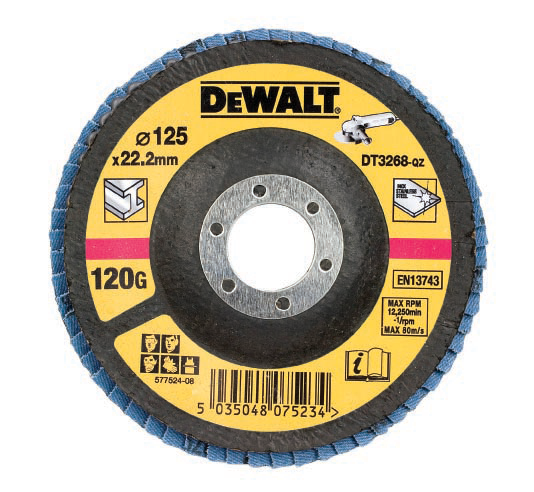Dewalt Dewalt Lamellskive Vinklet Dt3268, 125mm, 120k, For Fjerning Av Rust, Sliping Og Rensing