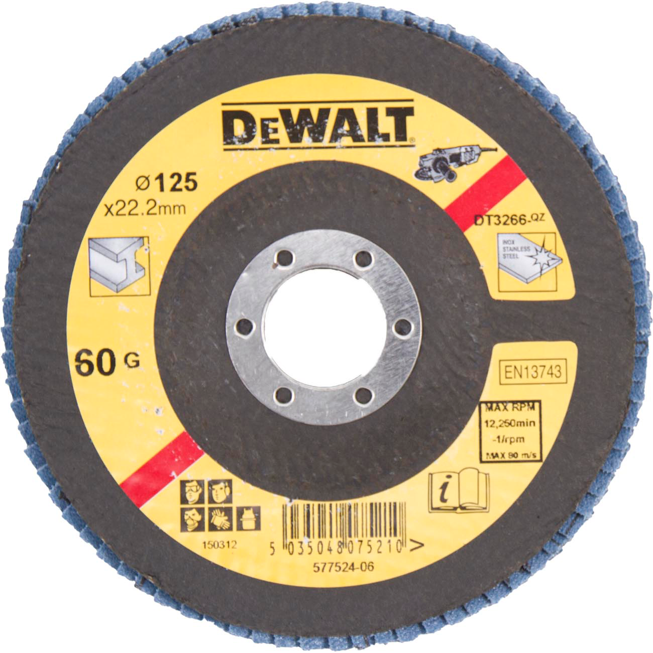 Dewalt DT3266-QZ Lamellslipskiva 125 mm, vinklad K60