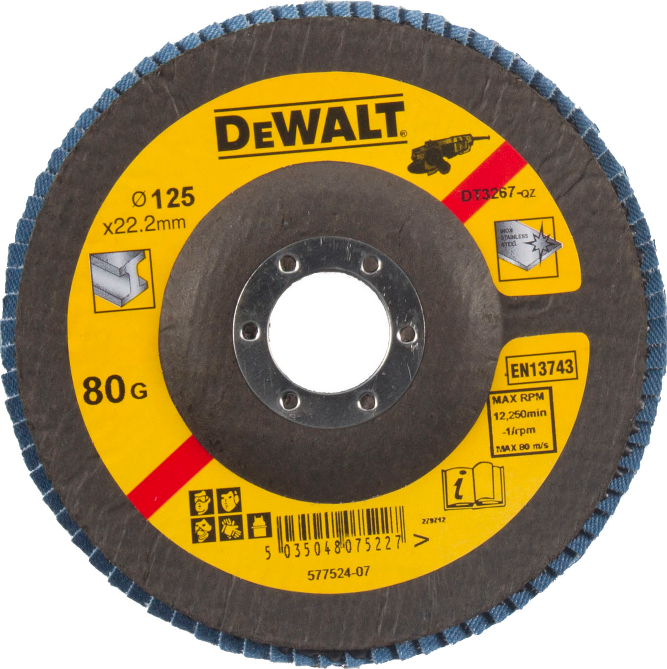 Dewalt DT3267-QZ Lamellslipskiva 125 mm, vinklad K80