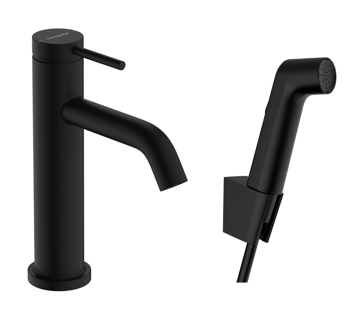 Hansgrohe Tecturis S Tvättställsblandare med bidet handdusch & 160 cm duschslang Svart