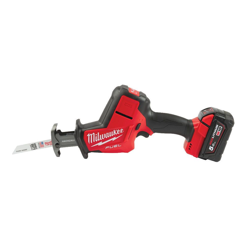 Milwaukee M18 FHZ-502X Akkupuukkosaha akkujen ja laturin kanssa