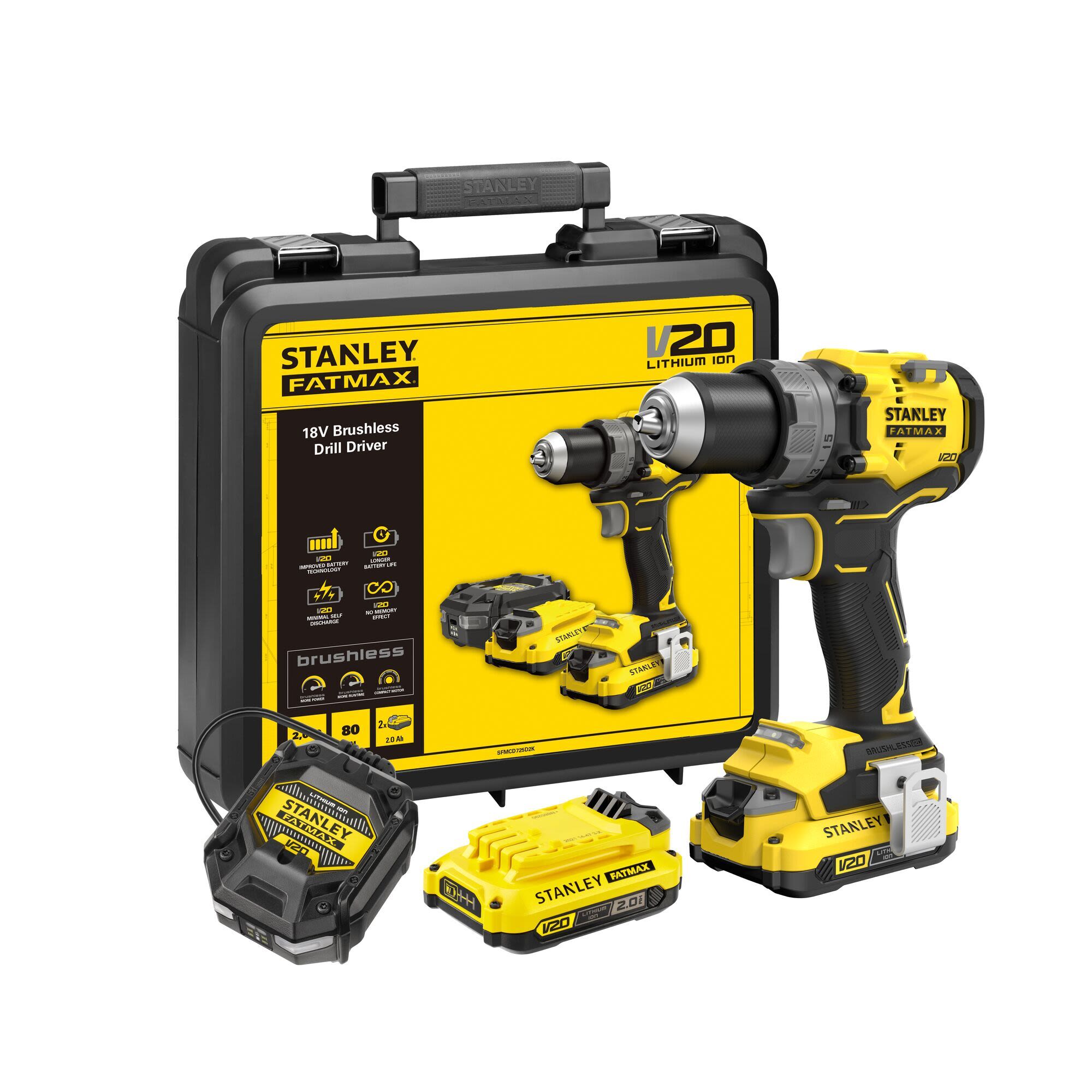 STANLEY SFMCD725D2K-QW Borr med batteri och laddare