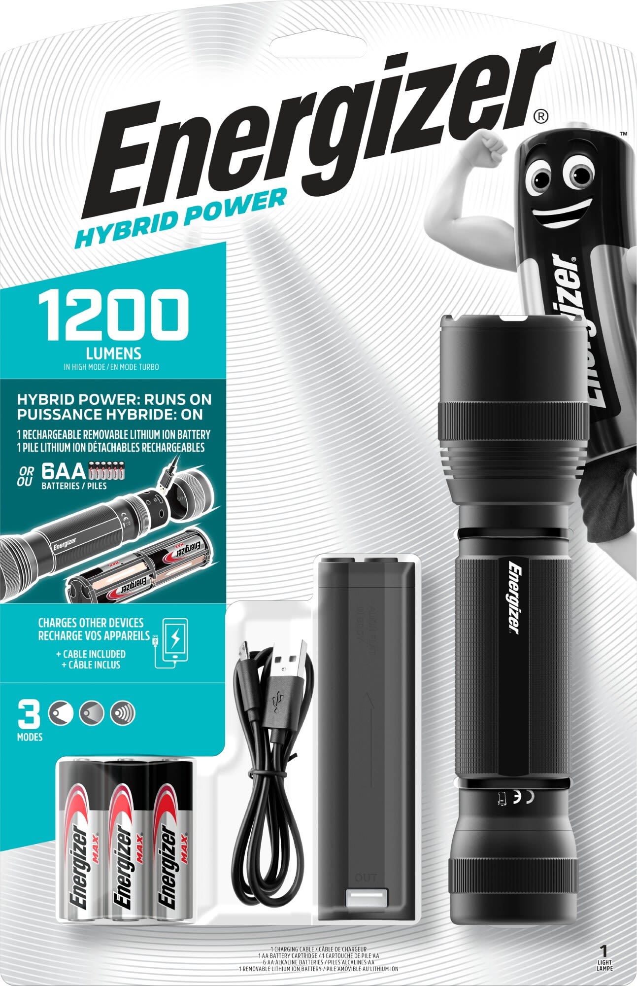 Energizer Hybrid Power Ficklampa 1200 lm