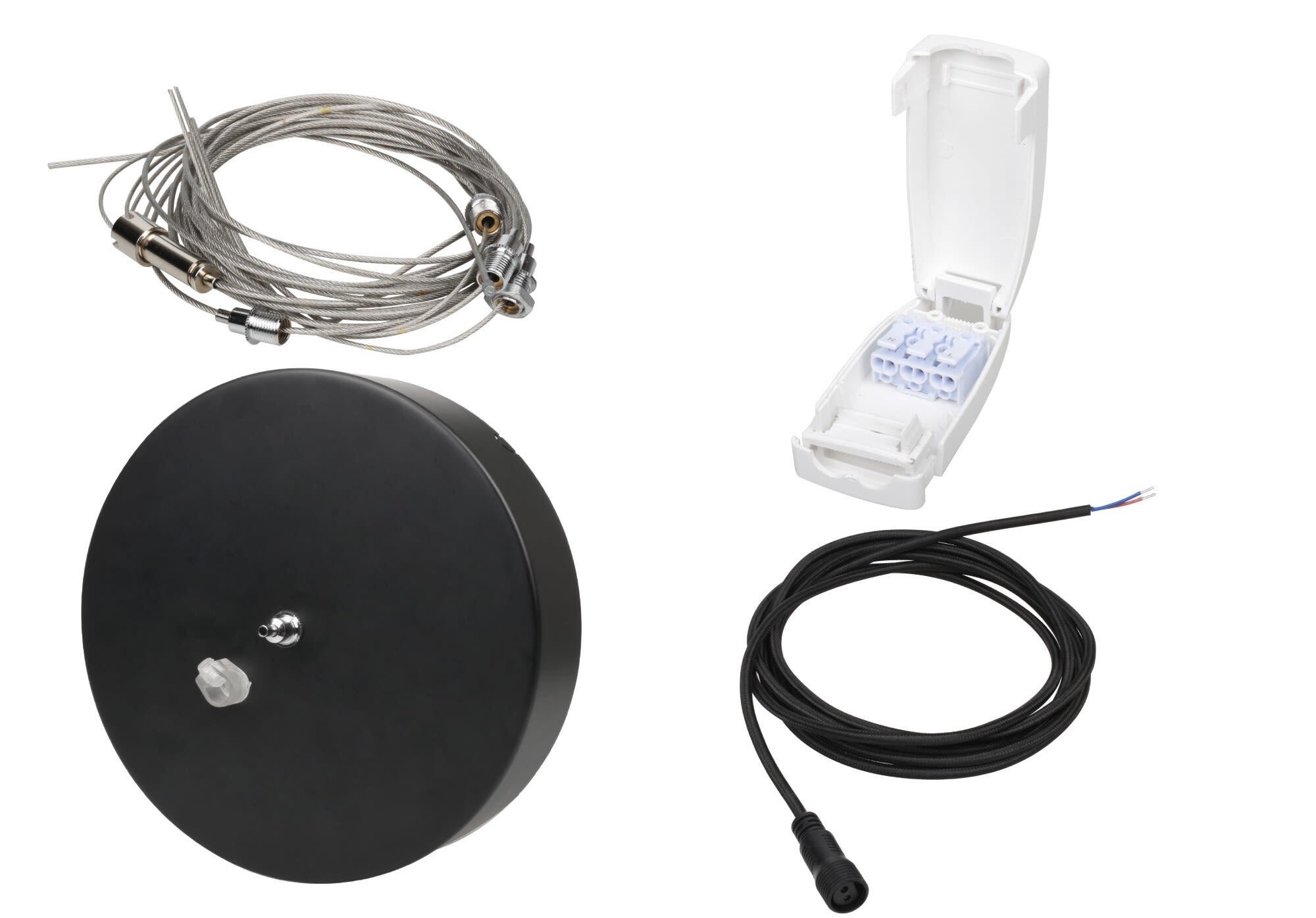 Aneta Lighting RING 36/600 WIRE Takupphängning för plafond RING 36/600, 5 m Svart