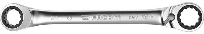 Facom 65.7/8X15/16 Ringnyckel med spärr, vinklad 15°, 7/8