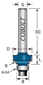 Cobolt 117-010 Avrundningsfräs R=1 / D=10