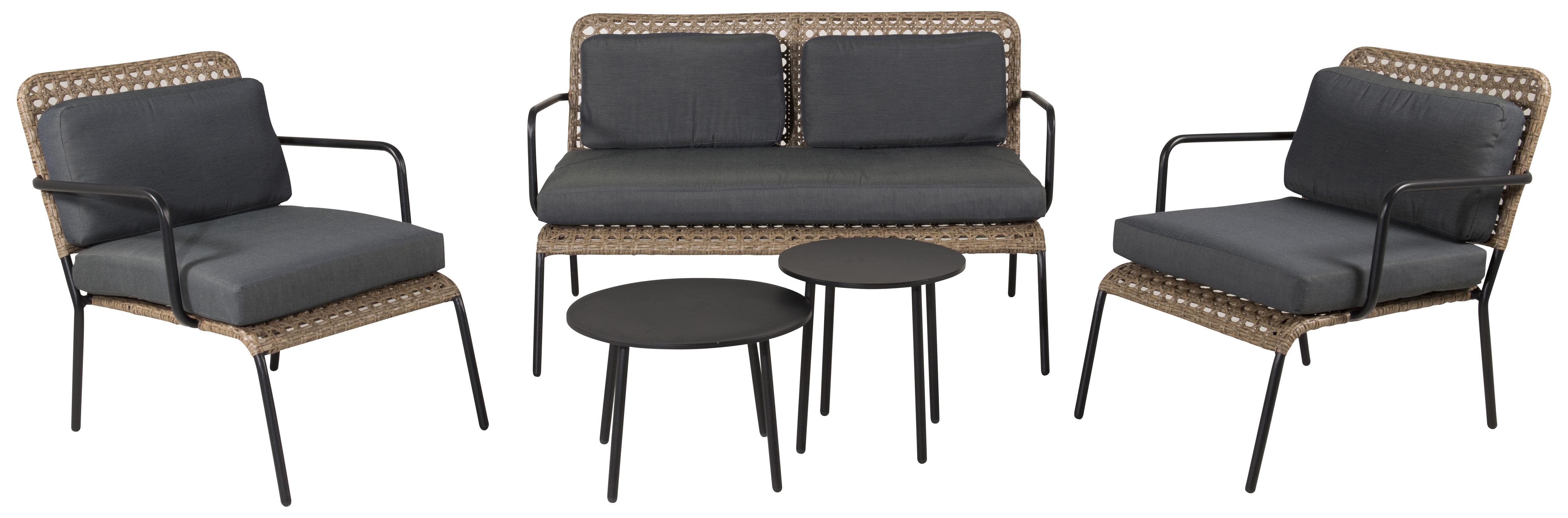 Venture Home Paola 1513-2038 Loungeset soffa, bord, fåtöljer, grått/natur