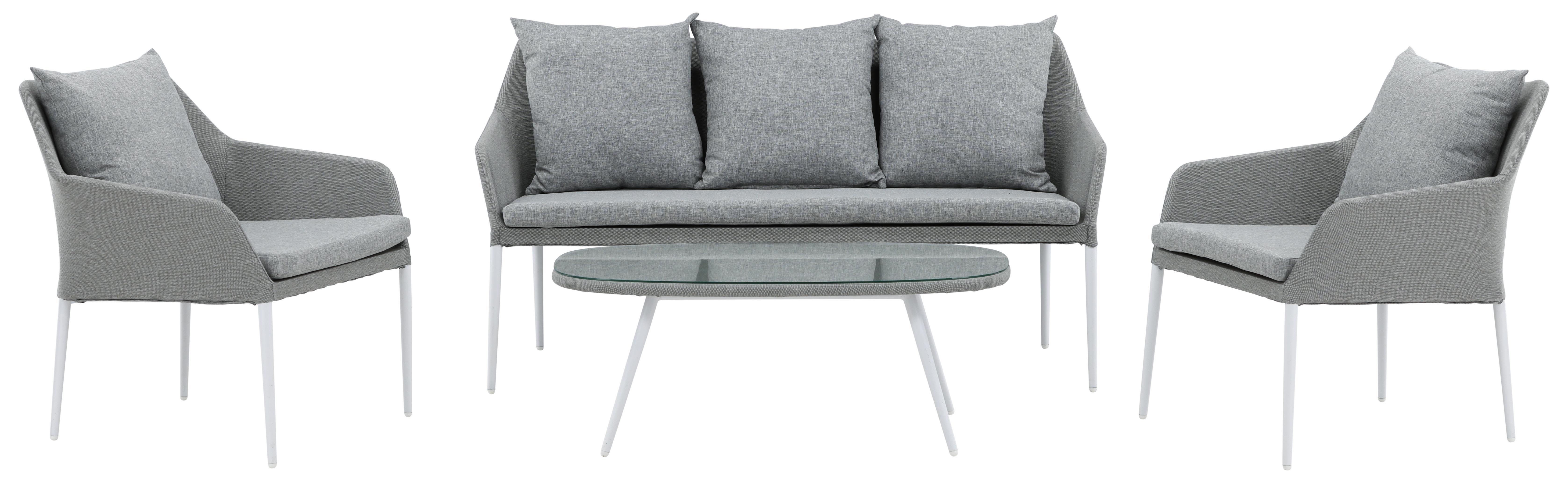 Venture Home Spoga 2077-400 Loungeset soffa, bord, fåtöljer, vitt/grått