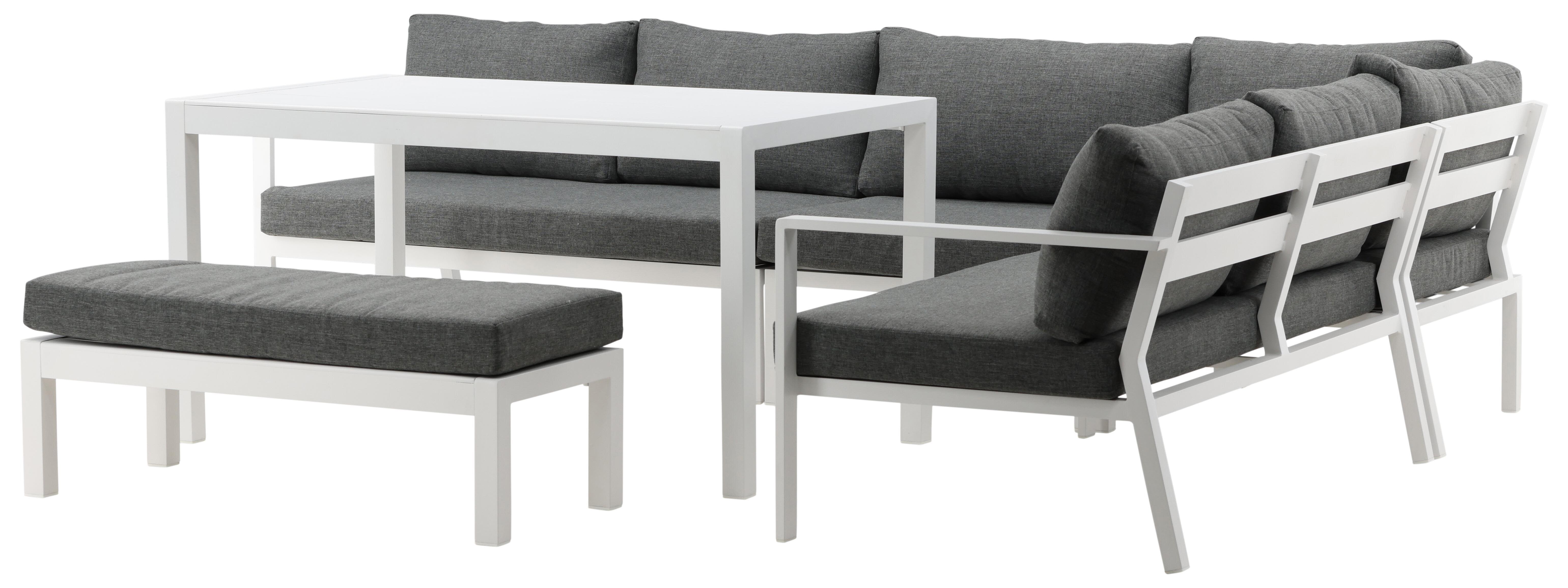 Venture Home Ramos 2086-400 Loungeset soffa, bord, bänk, vitt/grått