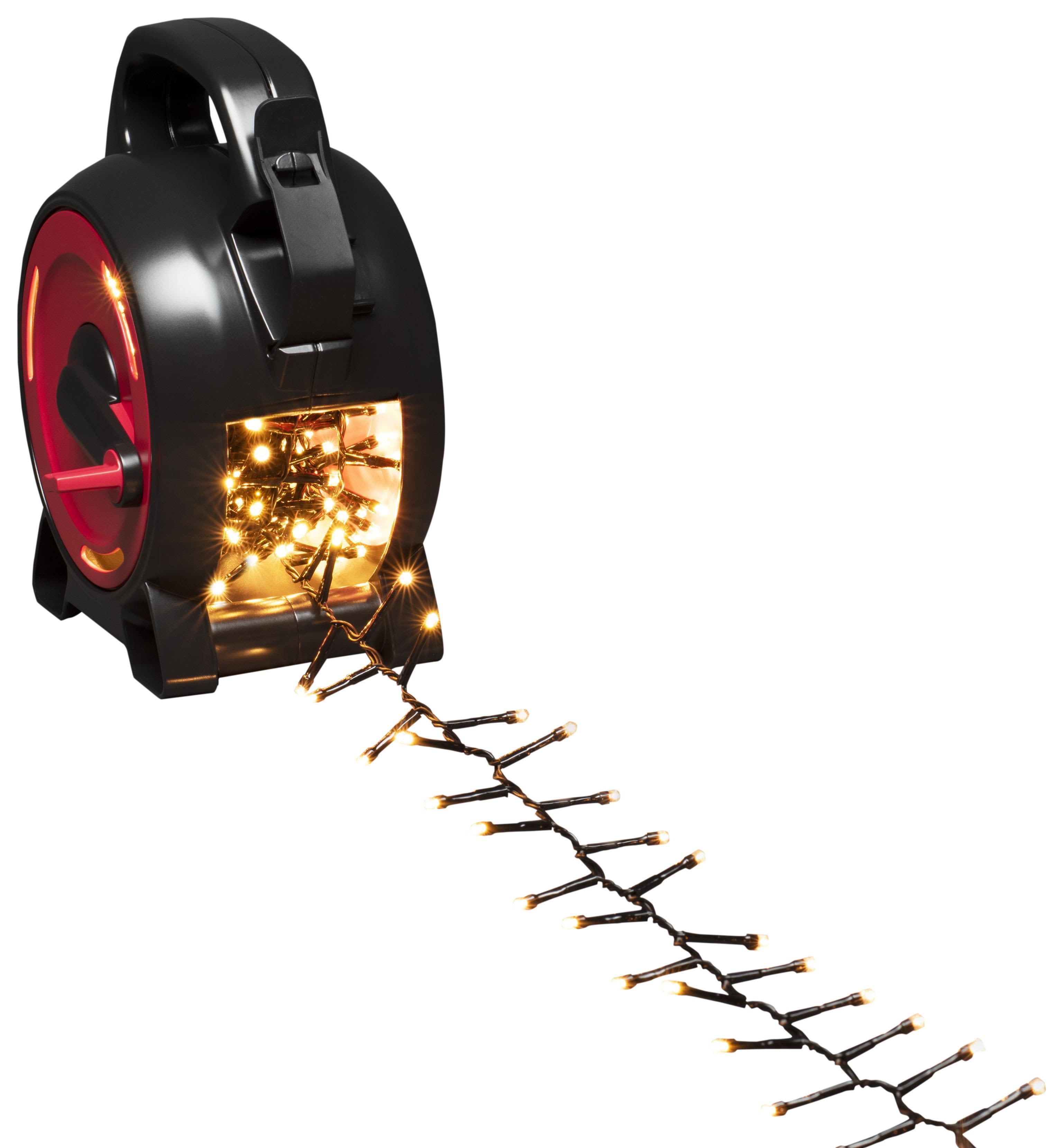 Konstsmide 3843-800 Kabeltromle amber cluster, sort kabel 6.58 m
