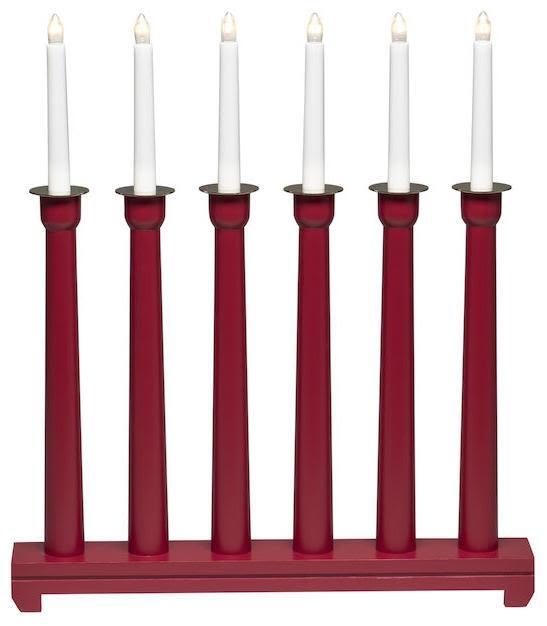 Konstsmide 3976-510 Ljusstake 6 ljus röd