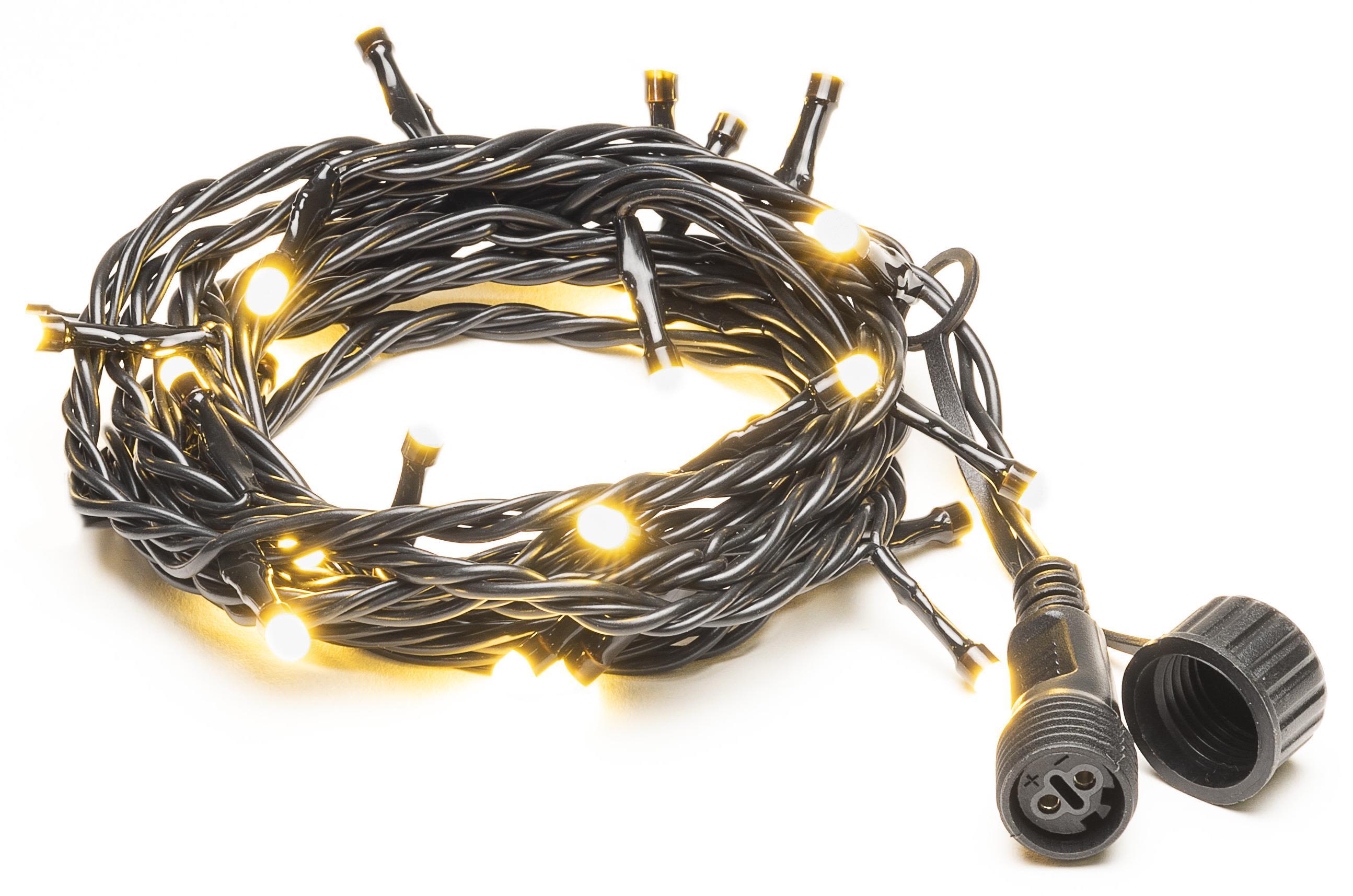 Konstsmide 4850-137 Ljusslinga svart mjuk kabel, 50 frostade LED Varmvita