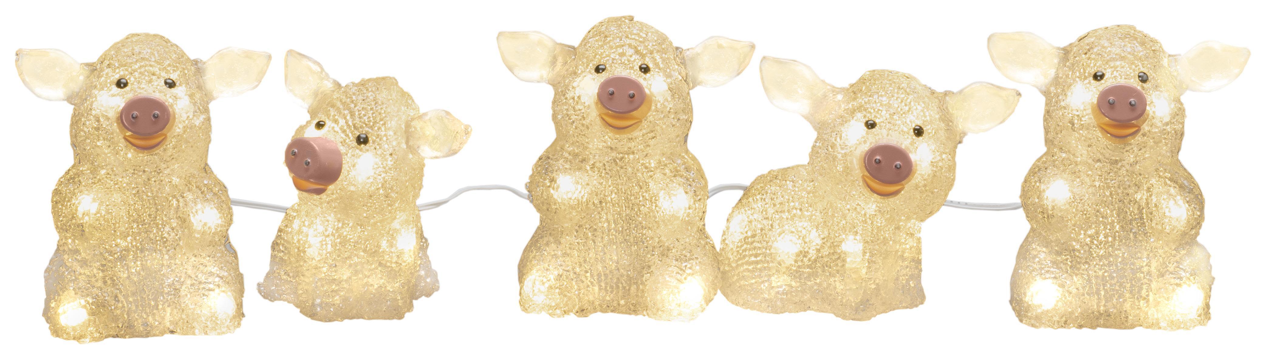 Konstsmide 6232-103 Dekorationsbelysning grisar, akryl, 5 st, 40 LED