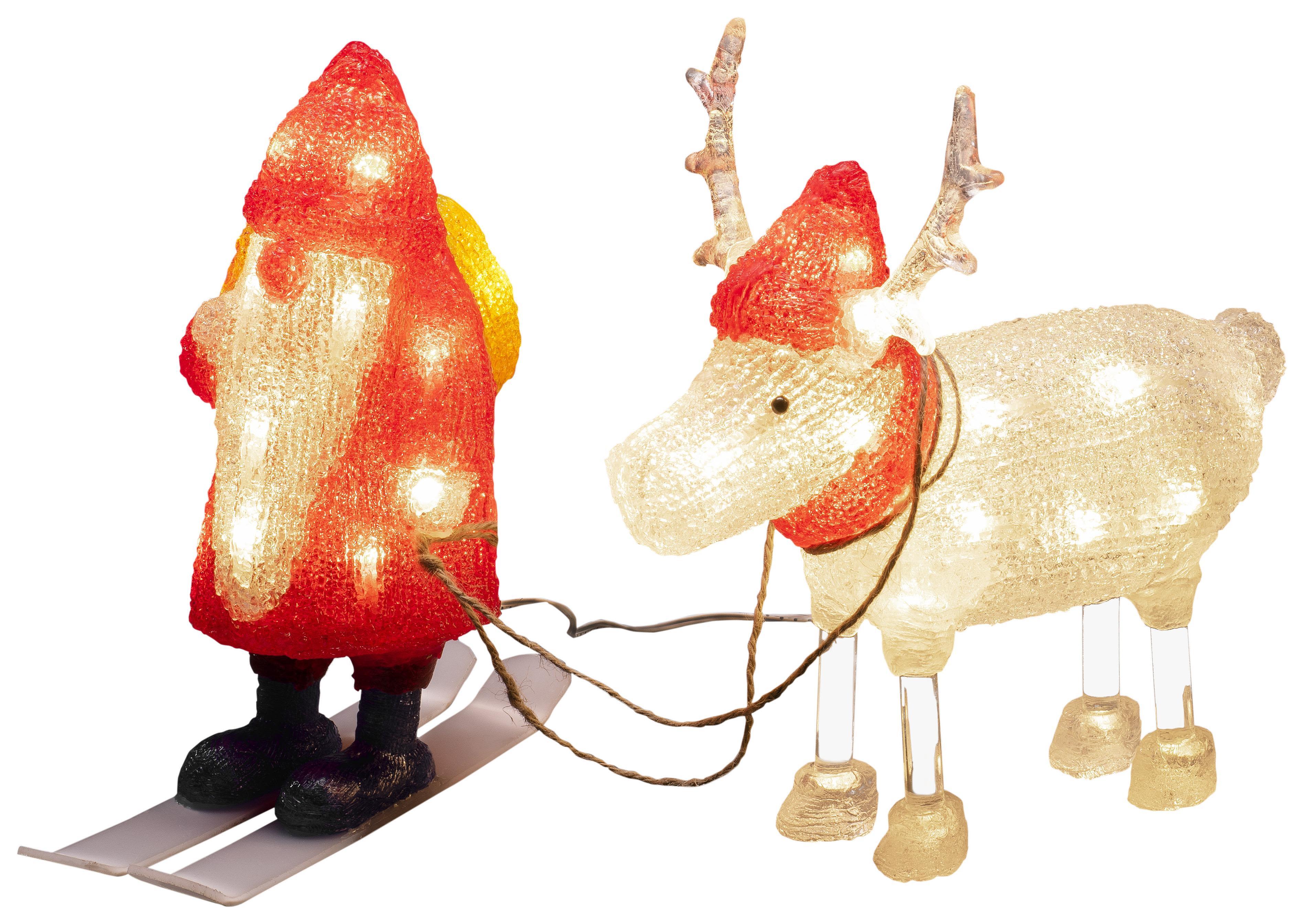 Konstsmide 6239-103 Dekorationsbelysning nisse med rensdyr, akryl, 40 LED