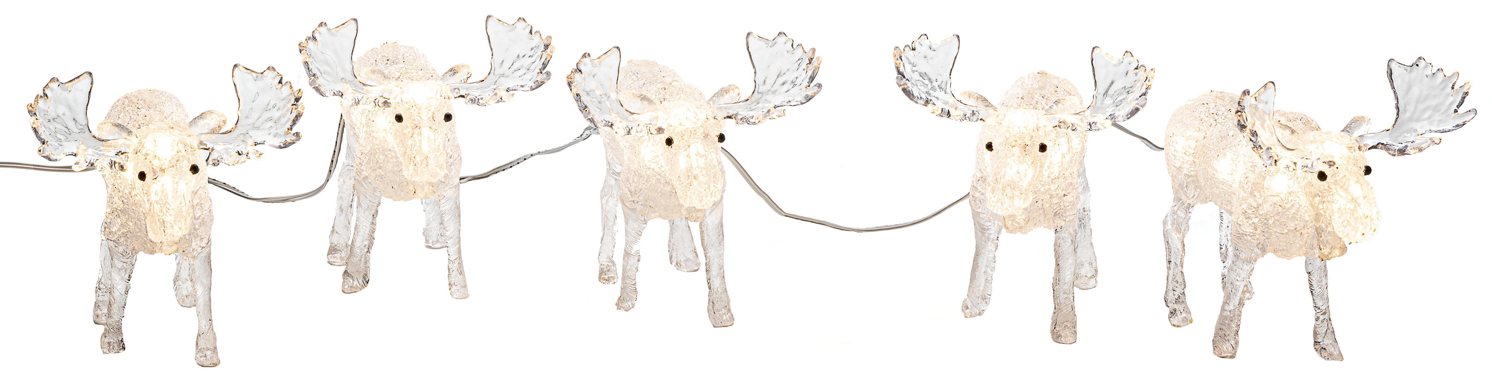 Konstsmide 6241-103 Dekorationsbelysning älgar, akryl, 5 st,  40 LED