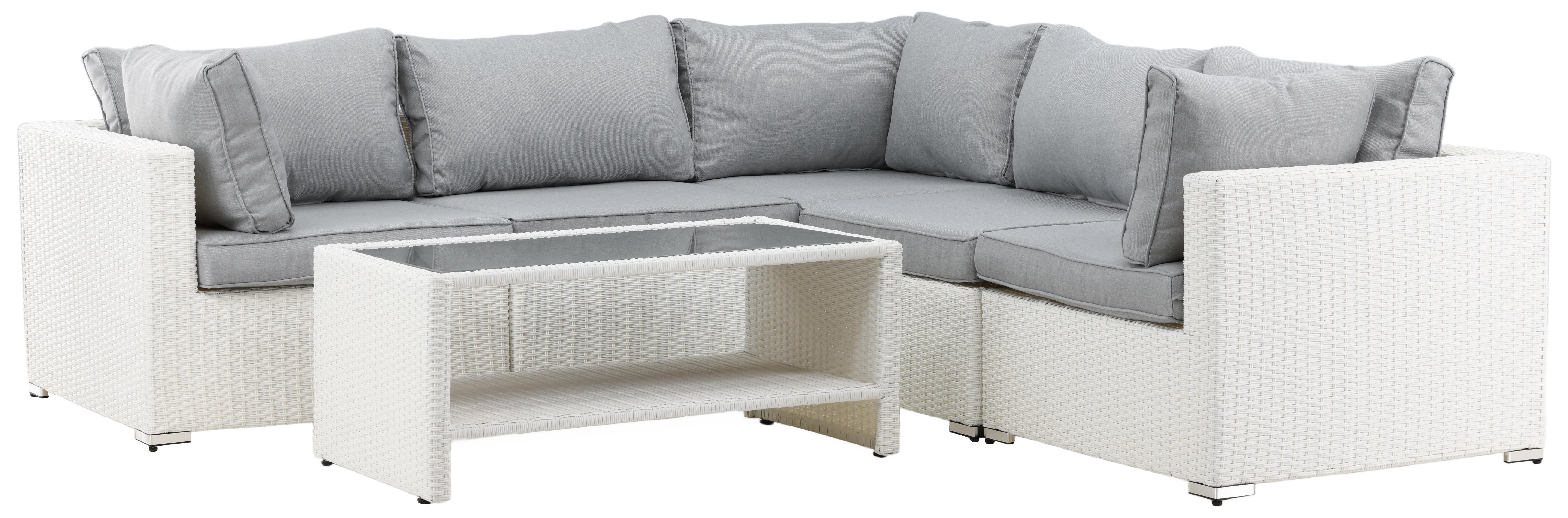 Venture Home Amazon 9140-010 Loungeset soffa, bord, vitt/grått