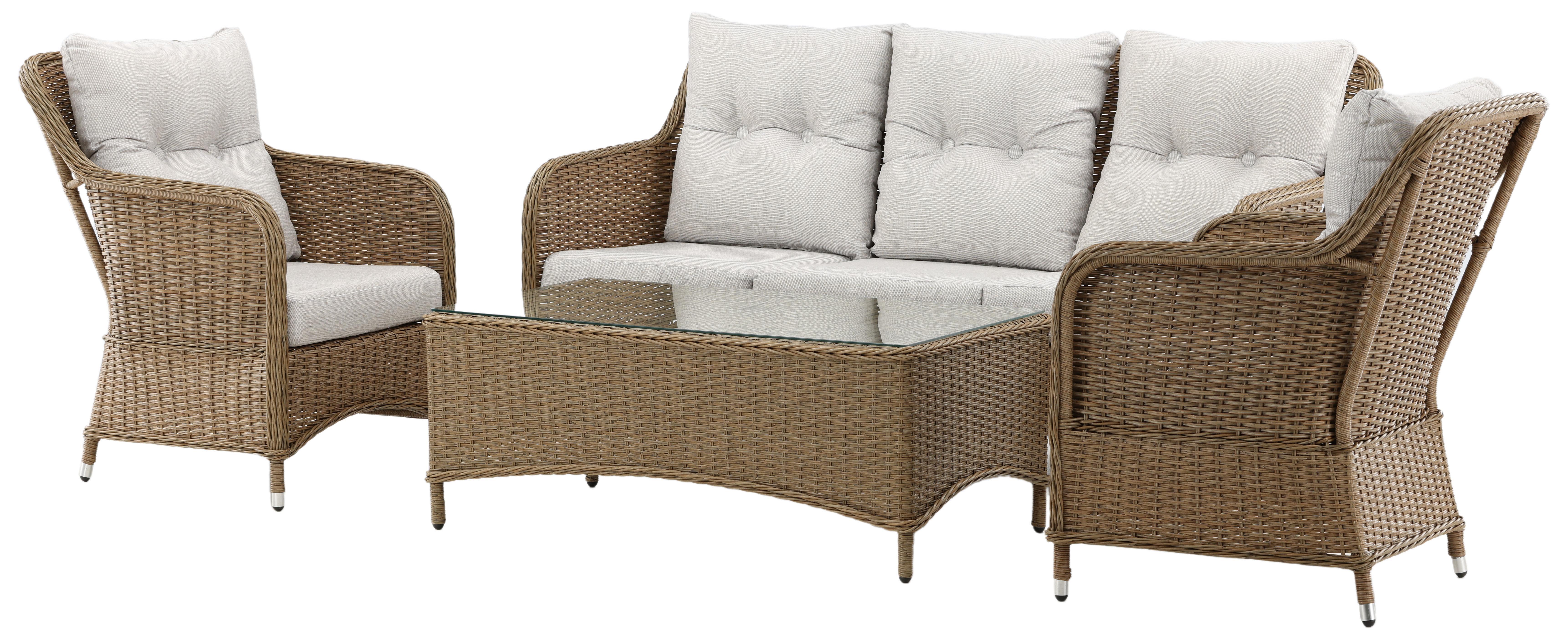 Venture Home Vikelund 9306-009 Loungeset soffa, bord, fåtöljer, natur/vitt