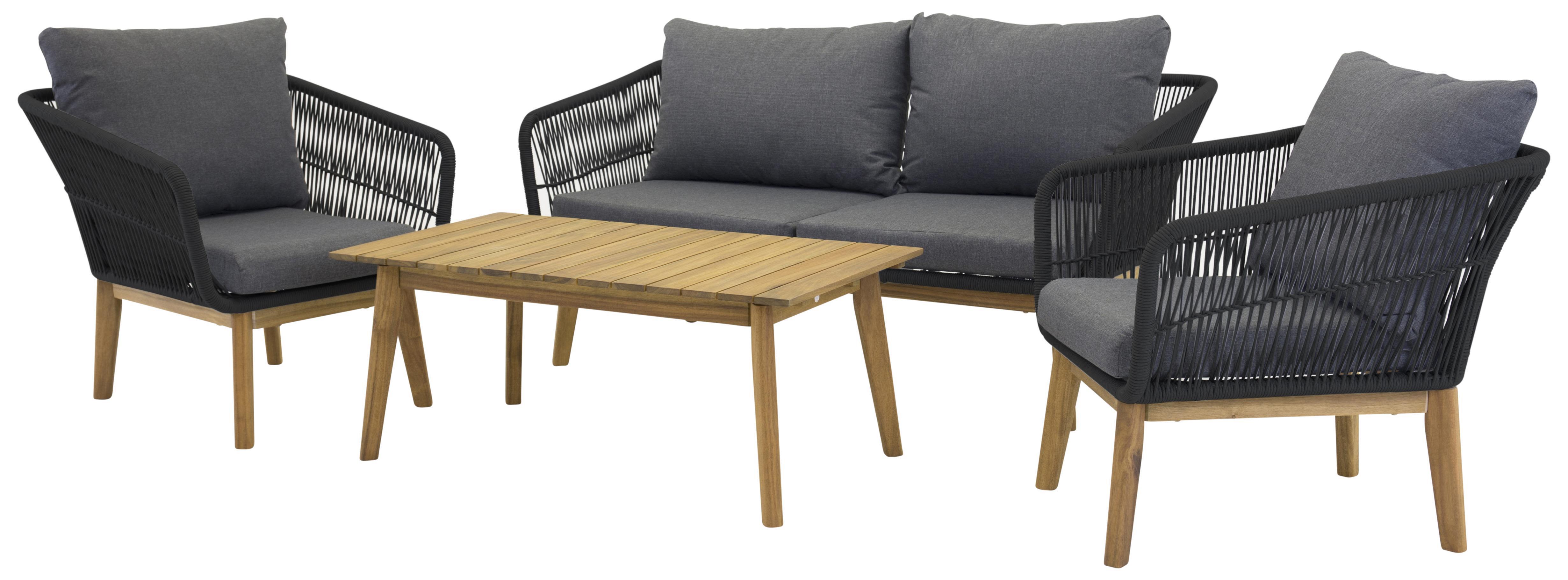 Venture Home Chania 9326-022 Loungeset soffa, bord, fåtöljer, grått/natur