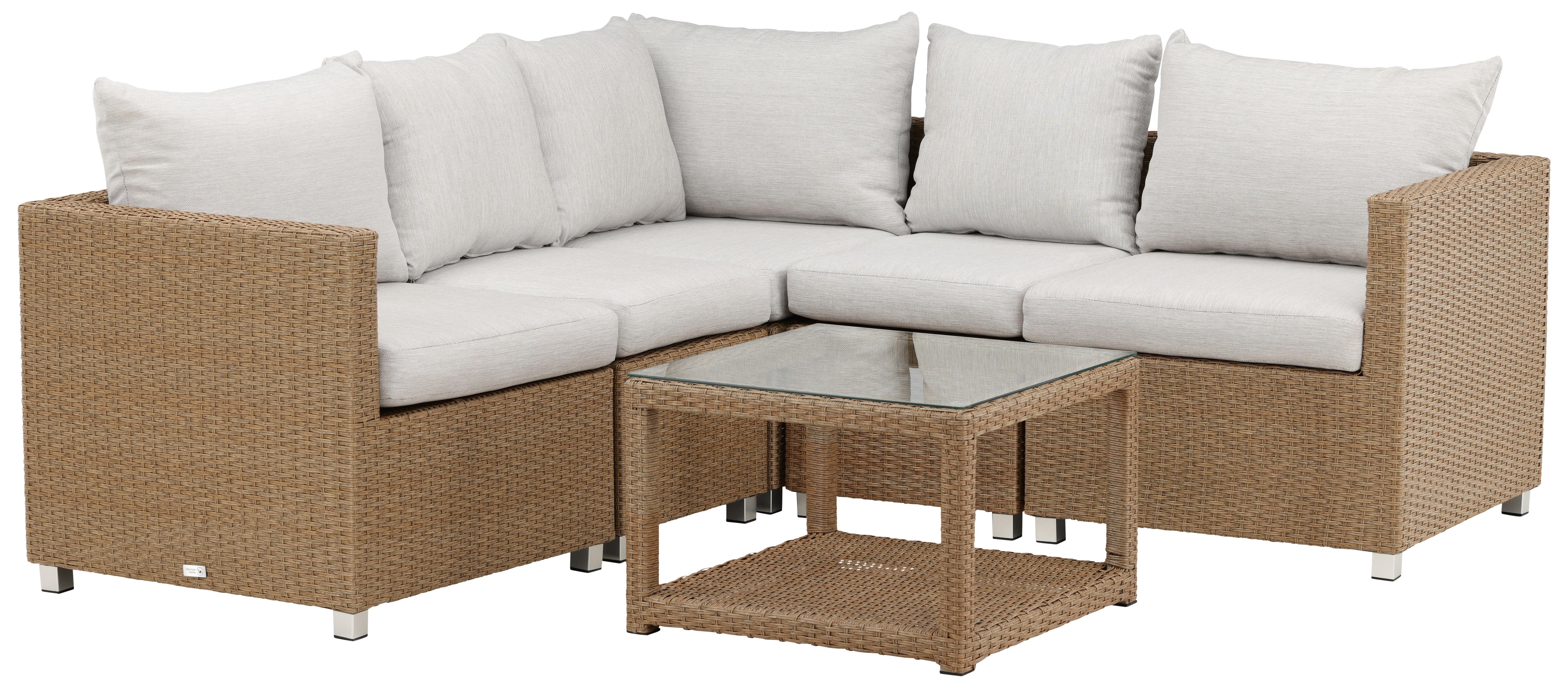 Venture Home Vamos 9612-007 Loungeset soffa, bord, natur/vitt
