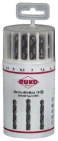 Ruko 215225 Borrsats slipad, koboltlegerad, 19 delar