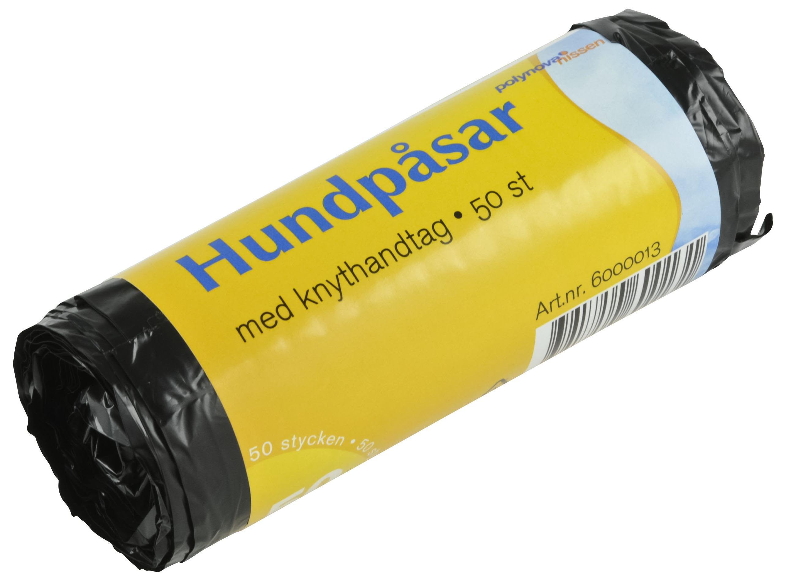 Polynova Nissen 6000013 Hundpåse med knythandtag, 50/rulle