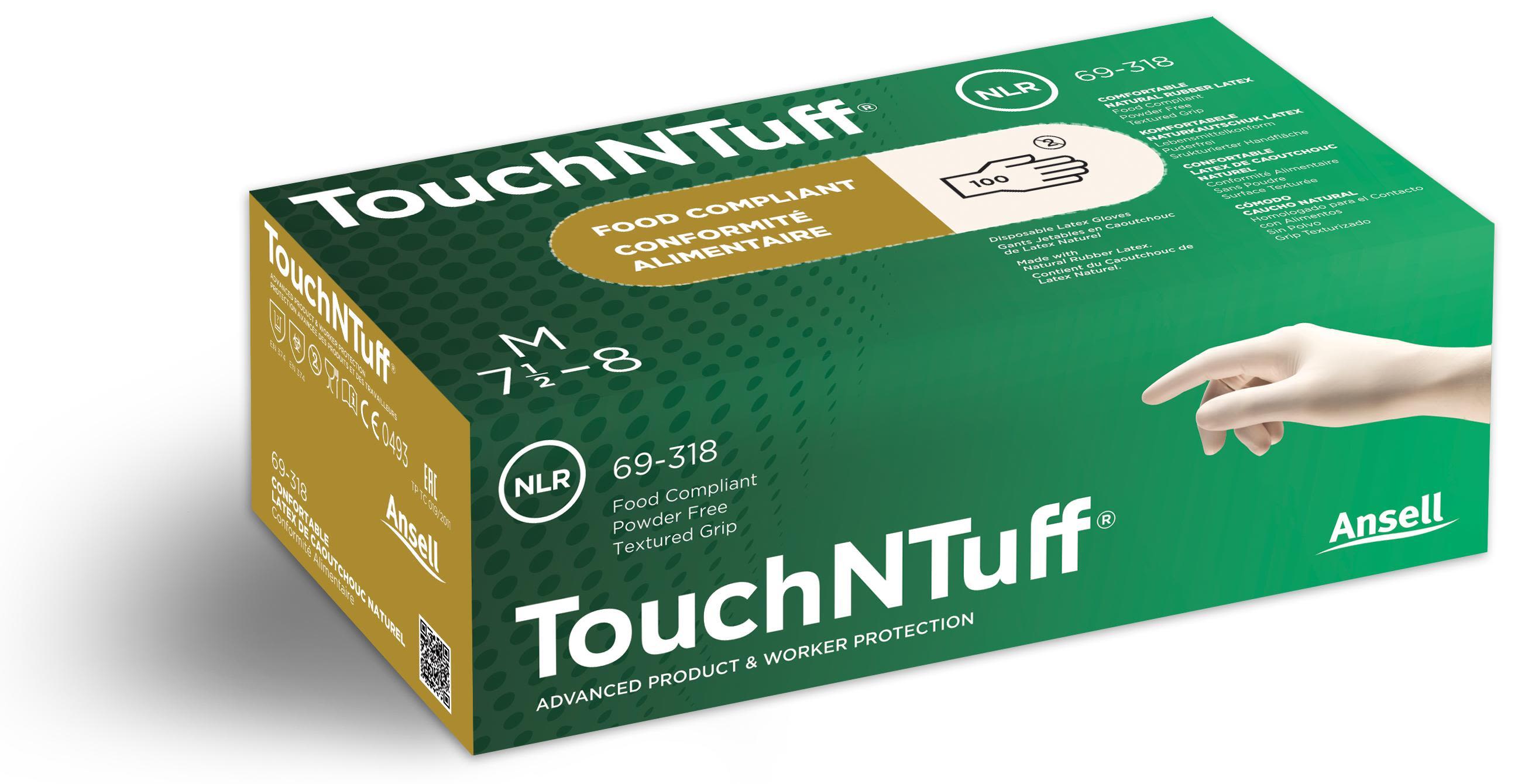 Ansell 69-318 Engångshandske Latex, Opudrad, 100-pack 6,5-7
