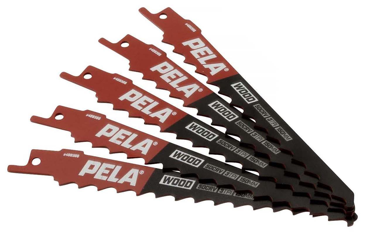 PELA 488386 Tigersågblad 150 mm, 3 TPI, 5-pack