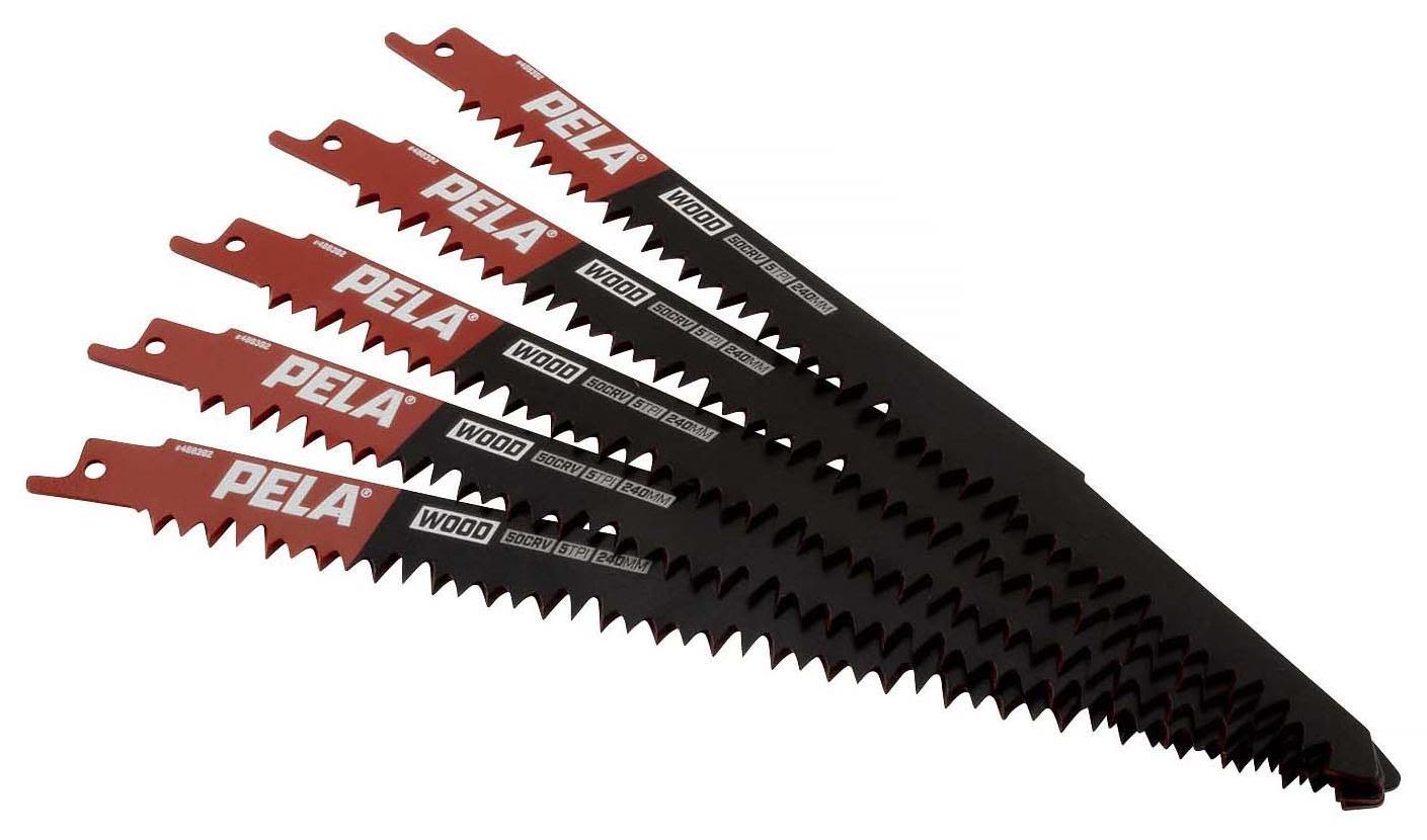 PELA 488392 Tigersavklinge 240 mm, 5 TPI, 5-pakke