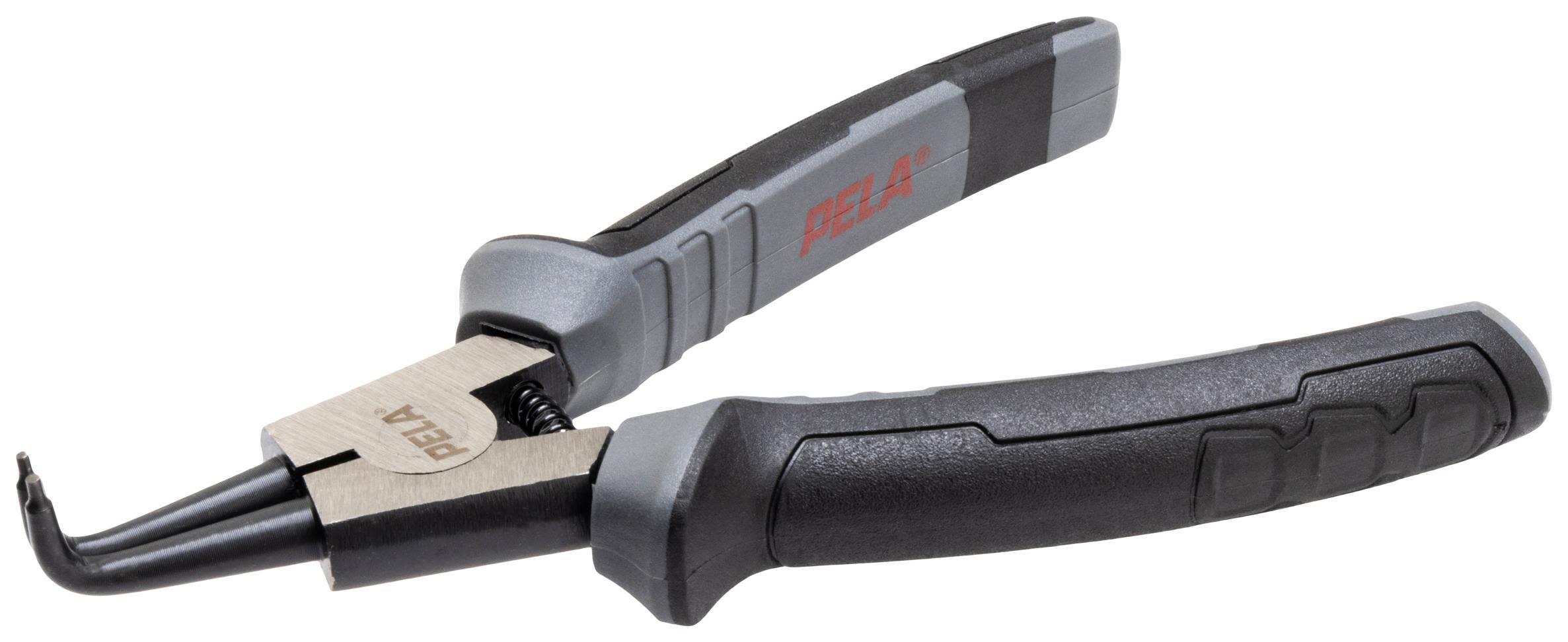 PELA 543766 Låsringstång utvändig, böjd, 150 mm