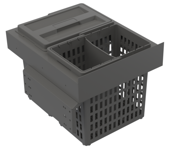 Beslag Design Select Side Hero Källsorteringskärl mörkgrå