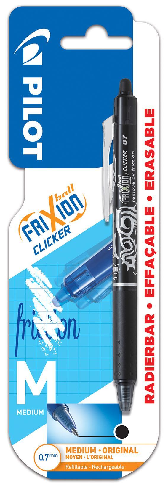Pilot FriXion Ball Clicker Penna raderbar, 0,7 mm Svart