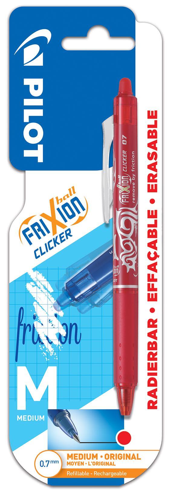 Pilot FriXion Ball Clicker Penna raderbar, 0,7 mm Röd