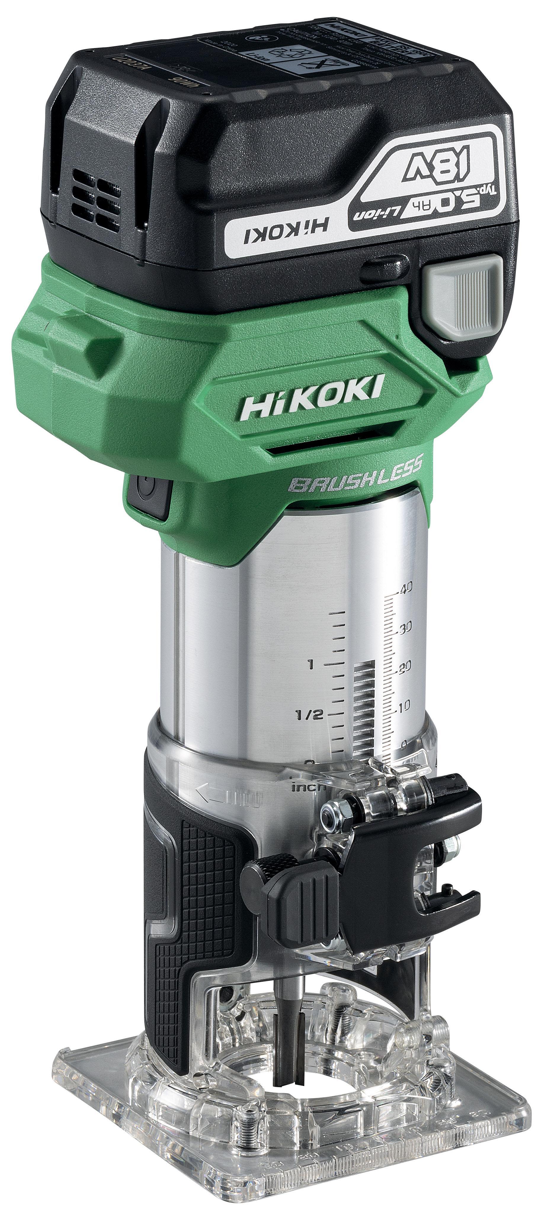 HiKOKI M1808DA Kantfräs med batterier och laddare