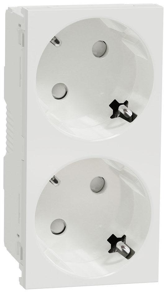 Schneider Electric Unica System+ Vägguttag 2 uttag, jordad