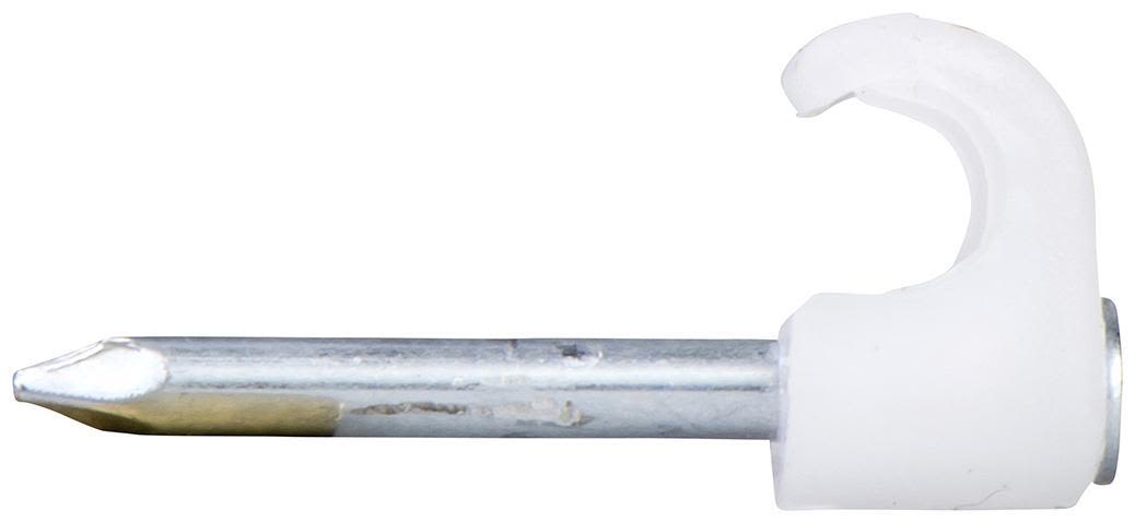 Schneider Electric TC 2021012 Spikerklips for rund kabel, 5–7 mm, 100-pakning 20 mm lengde, hvit